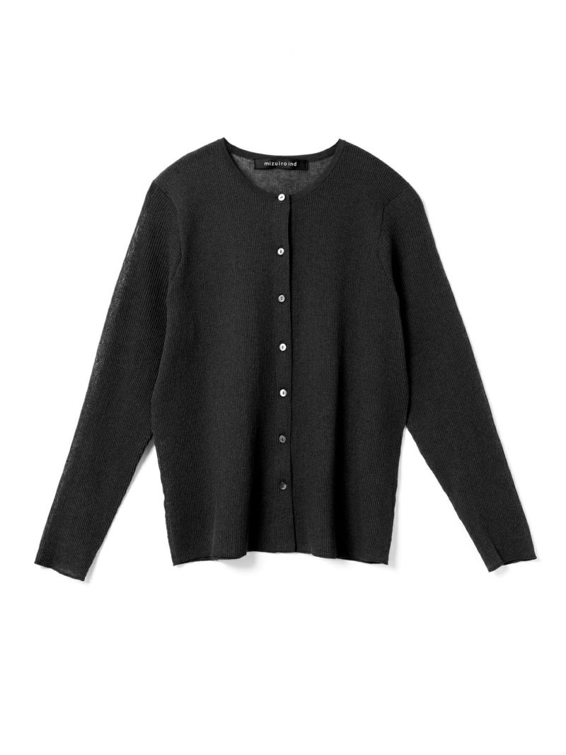 mizuiro ind クルーネックリブカーディガン｜ MARcourt ONLINE