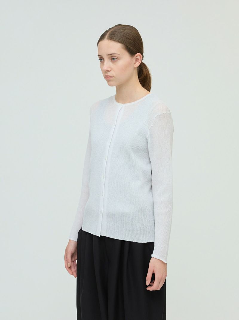 mizuiro ind クルーネックリブカーディガン｜ MARcourt ONLINE