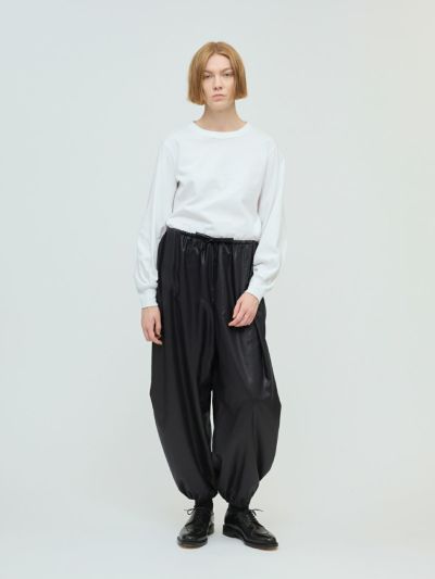 mizuiro ind グロッシードローストリングヘムイージーパンツ