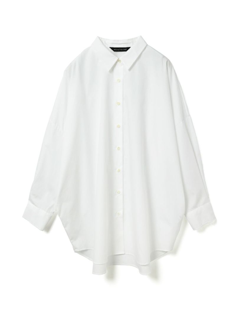 mizuiro ind ホワイト 長袖チュニック mizuiro ind ワイドチュニックシャツ｜ MARcourt ONLINE STORE