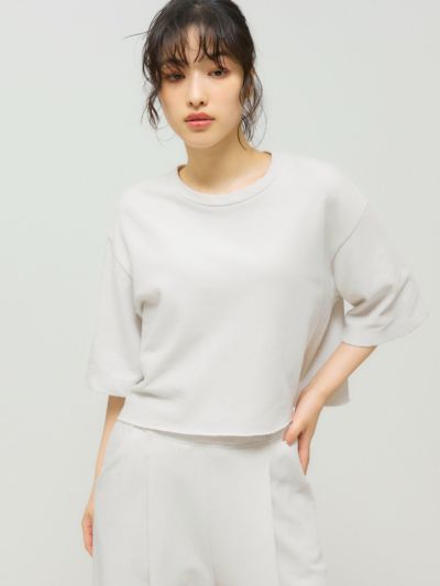 MIDIUMISOLID for Ladies スウェットショートプルオーバー