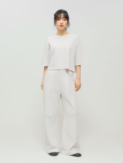 MIDIUMISOLID for Ladies スウェットタックフレアパンツ