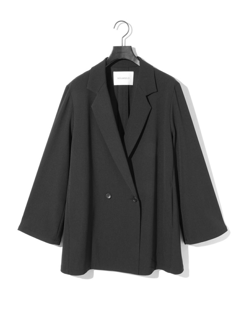 美品 MIDIUMISOLID ライトワイドジャケット テーラード ダブル MARcourt｜MIDIUMISOLID for Ladies ライトワイドジャケット