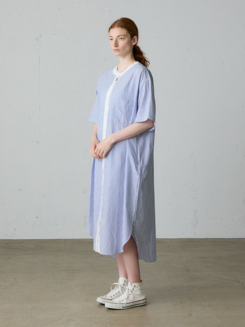 9/16(火)12:00販売終了】MidiUmi クレリックストライプシャツ