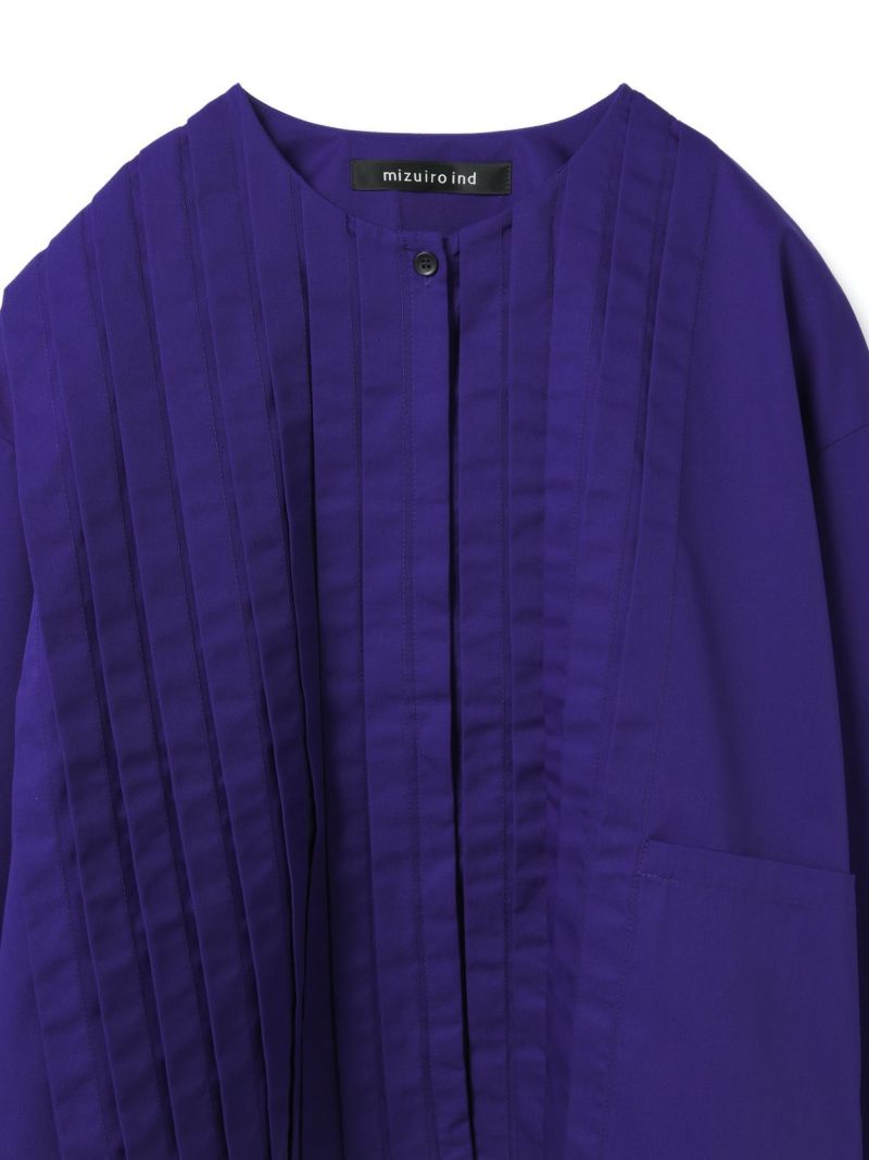 mizuiro ind 長袖シャツ 青 mizuiro ind プリントベーシックシャツ｜ MARcourt ONLINE STORE