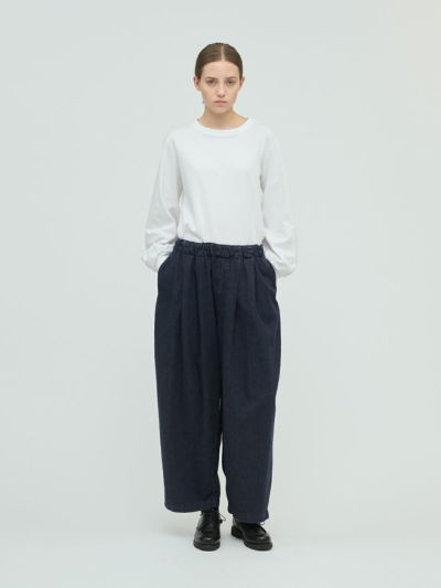 mizuiro ind デニムタックワイドパンツ