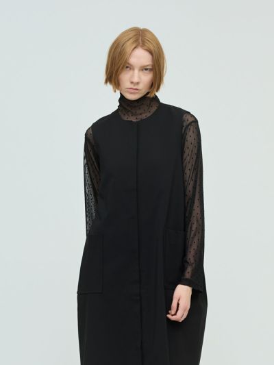 mizuiro ind メッシュドットハイネックプルオーバー