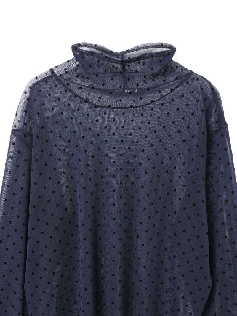 mizuiro ind メッシュドットハイネックプルオーバー｜ MARcourt