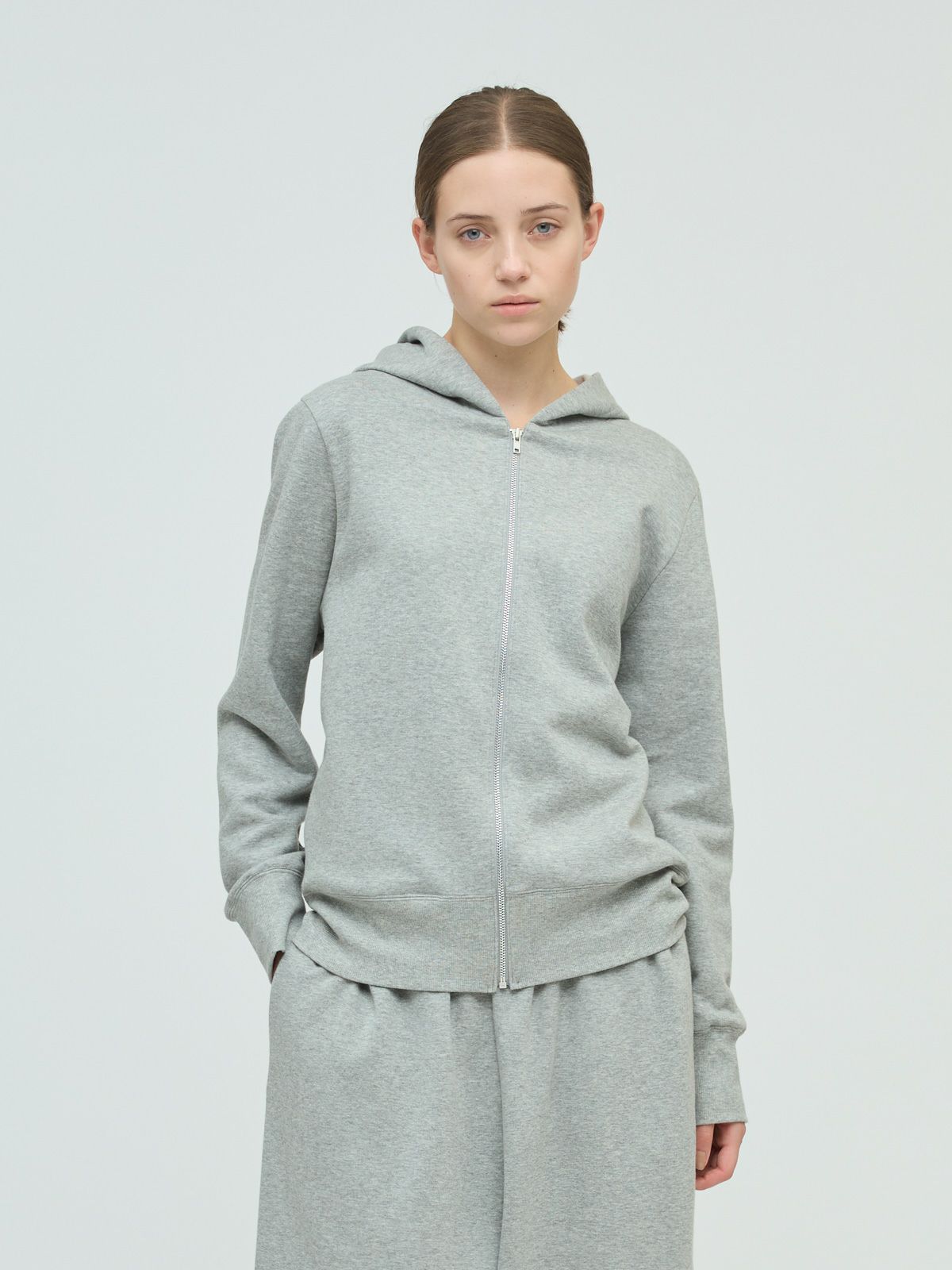 brushed back  zip hoodie