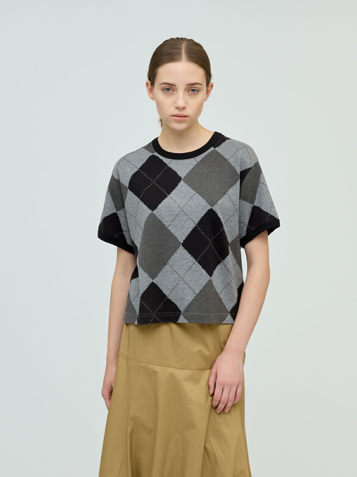 argyle print T shirt