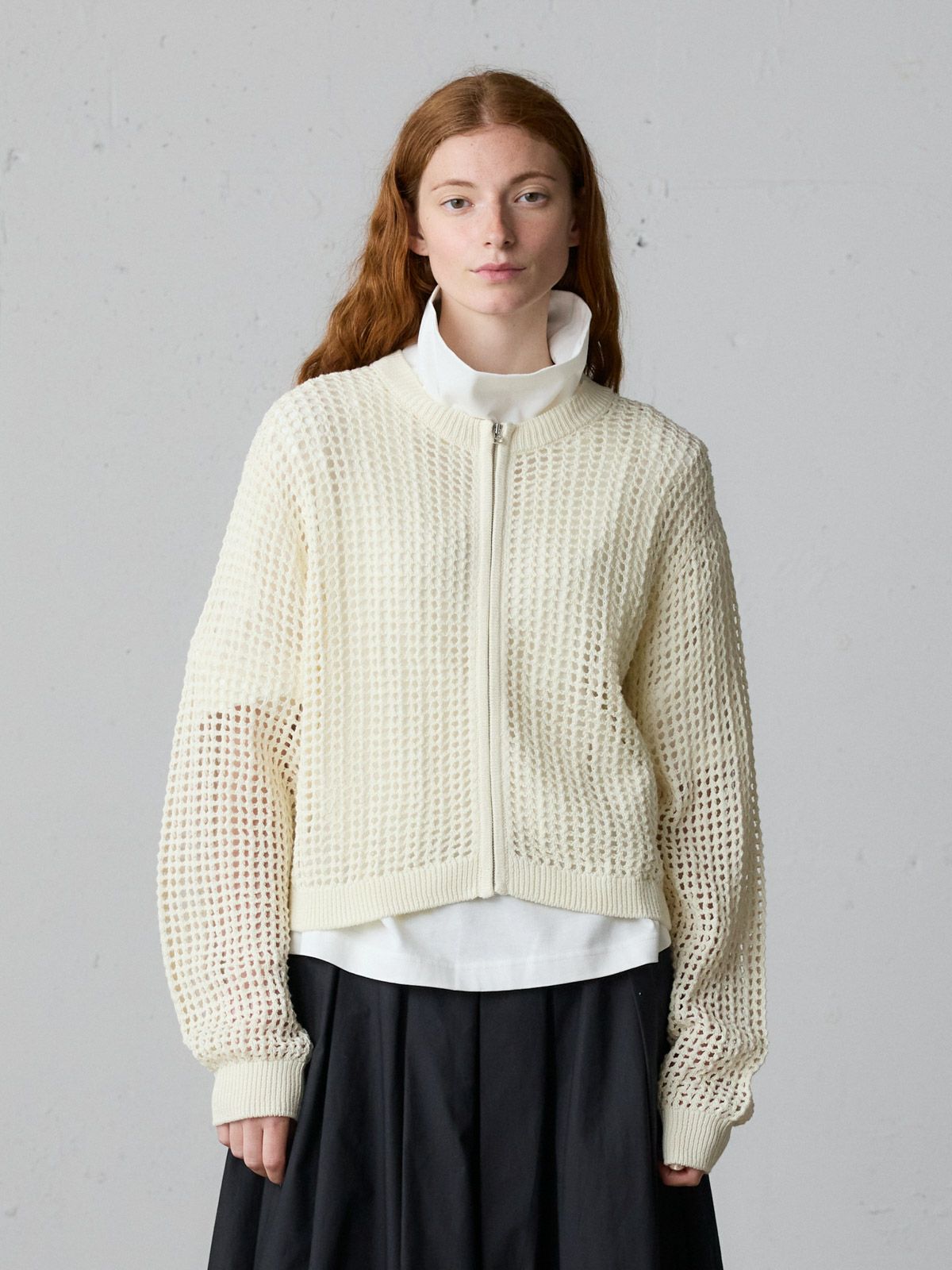 mesh knit zip CD