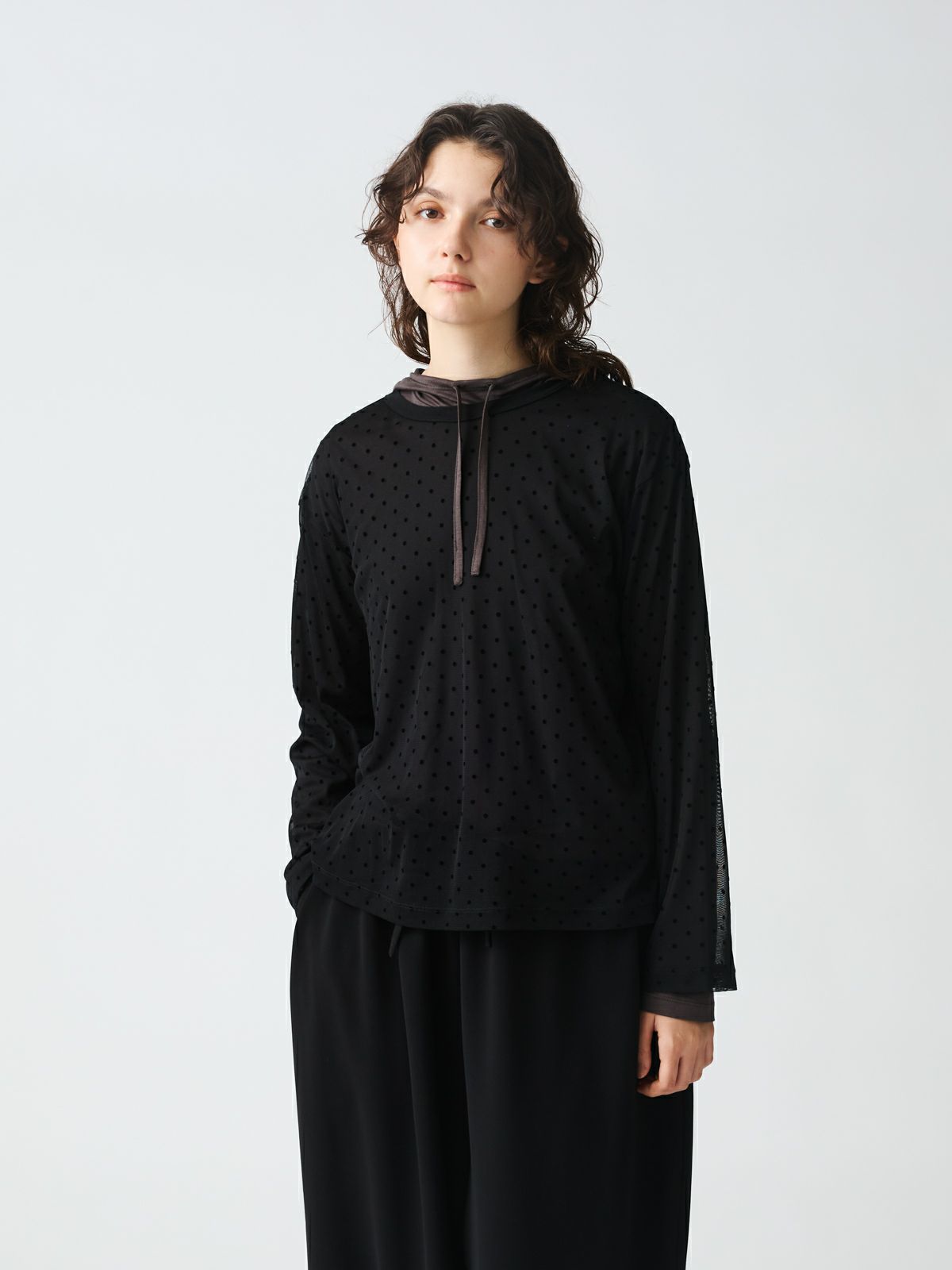 mizuiro ind メッシュドットハイネックプルオーバー｜ MARcourt ONLINE