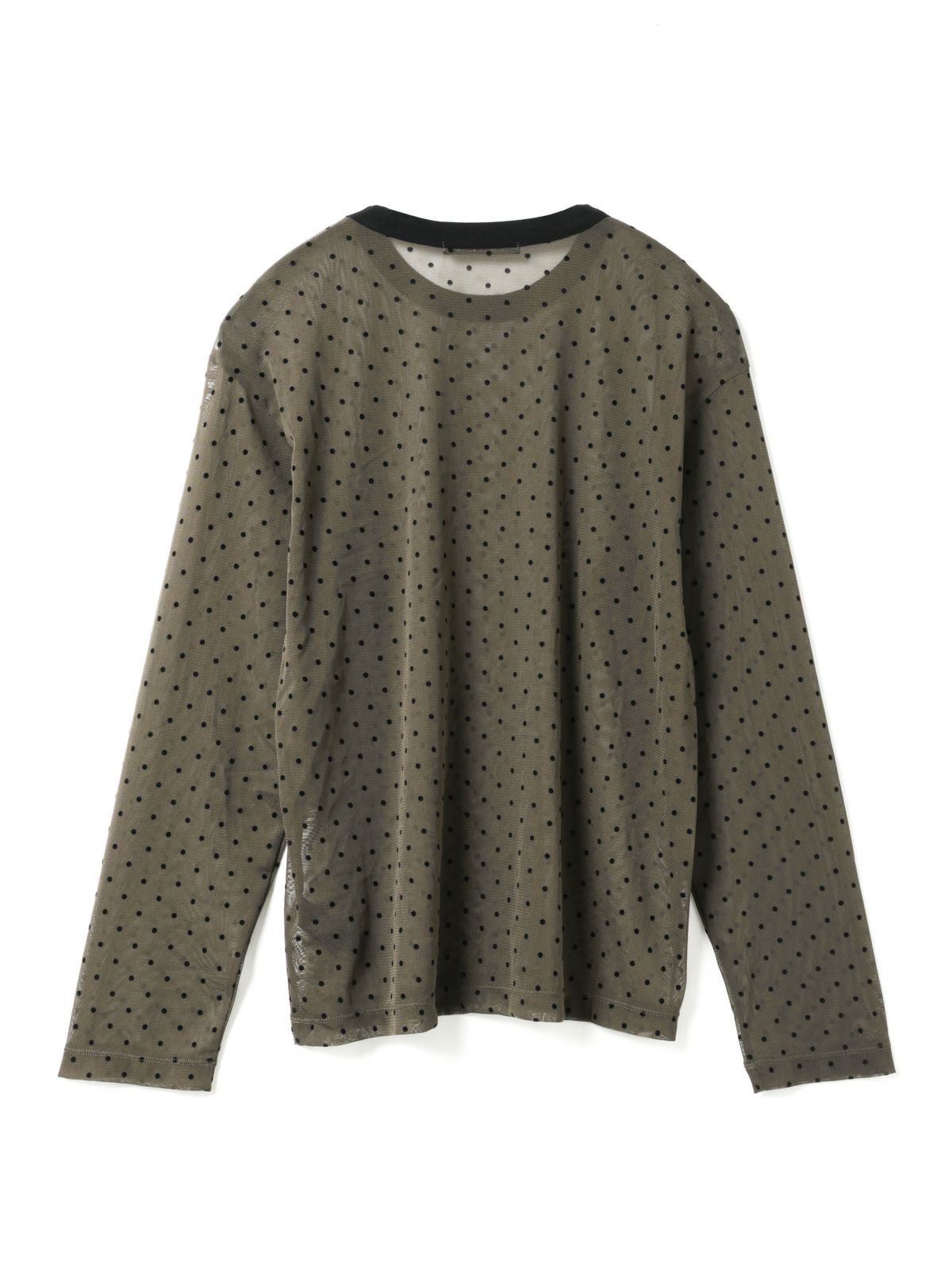 【mizuiro ind 】メッシュドットクルーネックプルオーバー　ブラック　F セール】 mizuiro ind メッシュドットクルーネックプルオーバー