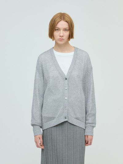 mizuiro ind メッシュVネックカーディガン
