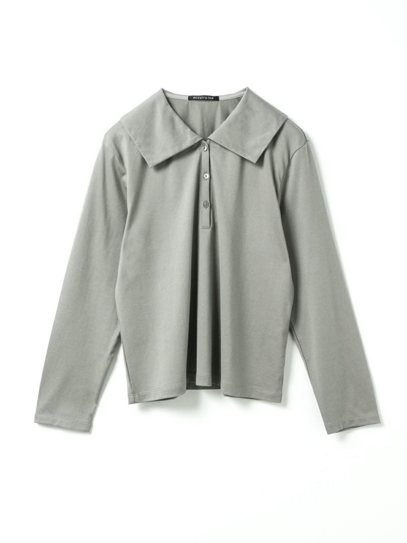 【美品】ミズイロインド ポロニット シルバーラメ ワイドシルエット mizuiro ind ワイドカラーポロシャツ｜ MARcourt ONLINE STORE