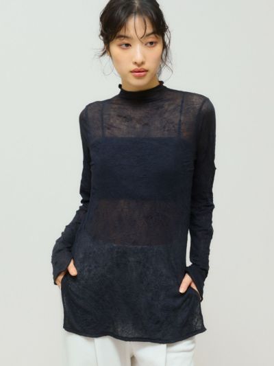 MIDIUMISOLID for Ladies シアーハイネックインナー