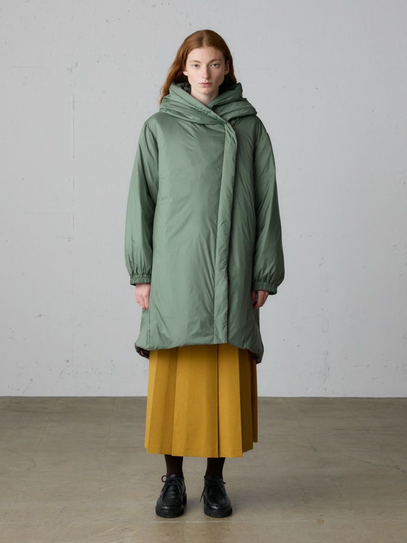 hooded middle down / green