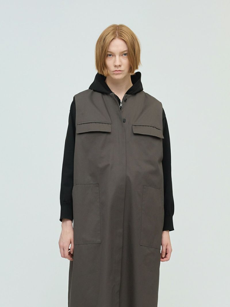 mizuiro ind ポケット付きクルーネックロングジレ｜ MARcourt ONLINE