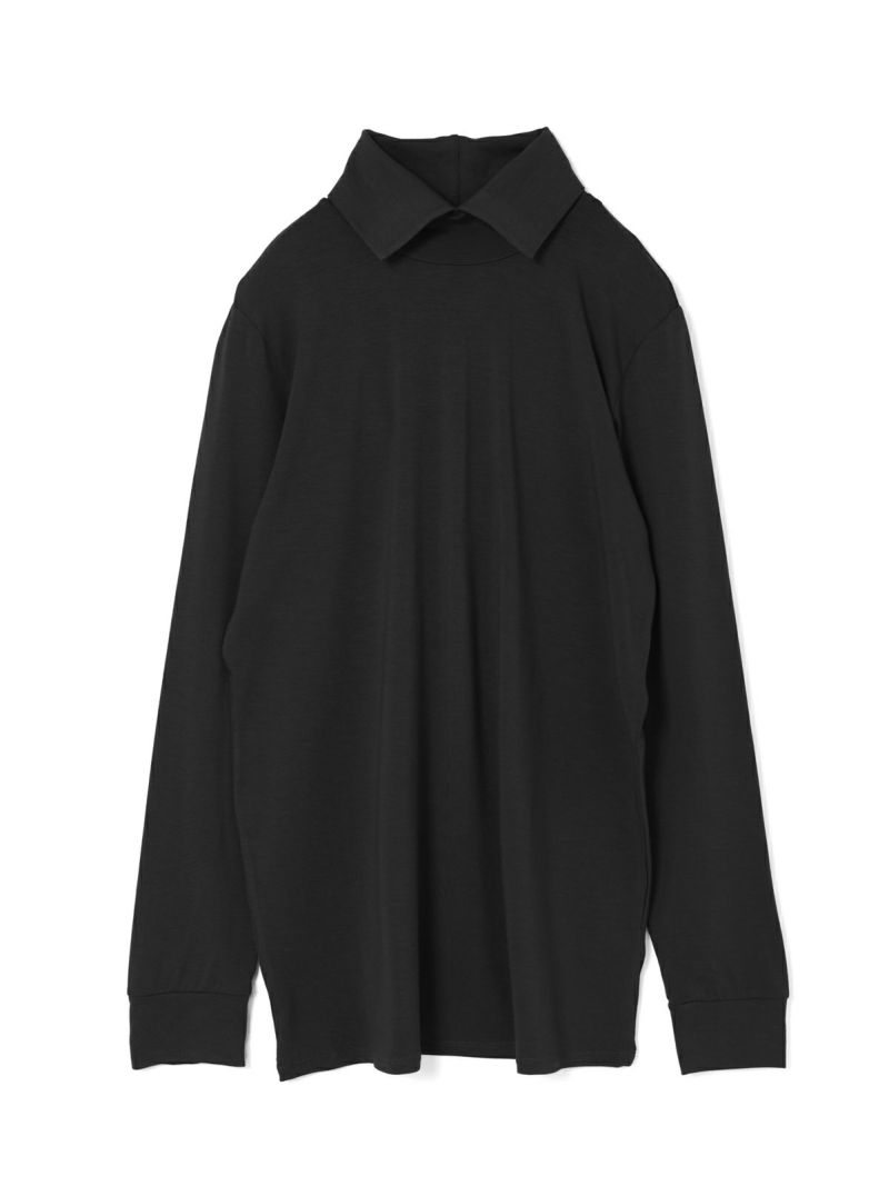 【新品】mizuiro ind シャツカラーハイネックプルオーバー　ネイビー セール 20%OFF】mizuiro ind シャツカラーハイネックプル
