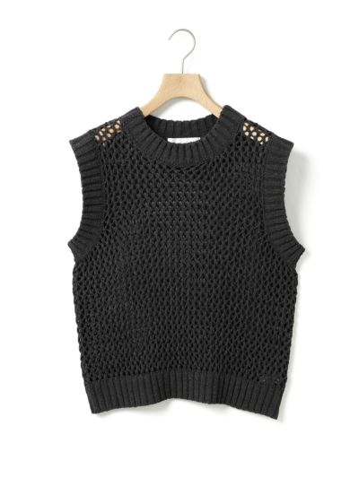 LittleSuzie テープヤーンメッシュベスト テープヤーン メッシュ ニットベスト