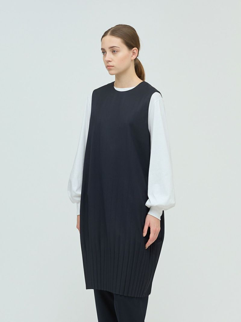ダークグレー プリーツ ノースリーブワンピース mizuiro ind プリーツヘムノースリーブワンピース｜ MARcourt