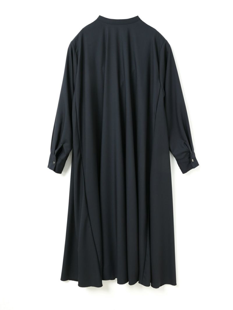 ホールドカラーフレアワンピース mizuiroind（ミズイロインド） シャツワンピース スタンドカラーフレア