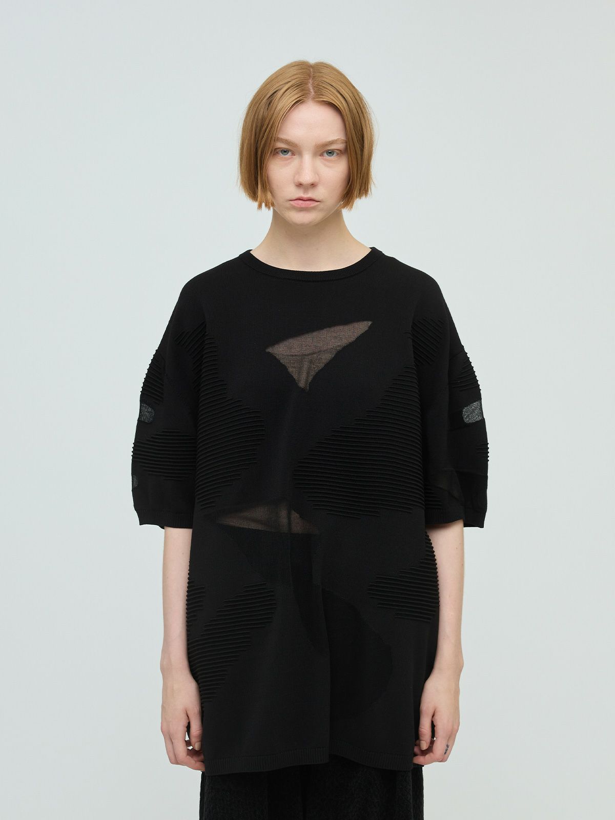 sheer pattern tunic