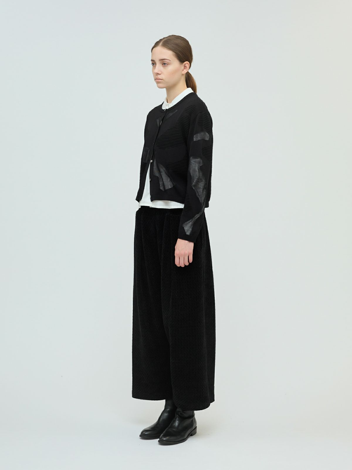ナンバーナイン メッシュ カーディガン 羽織 シアー 3 ブラック mizuiro ind シアーパターンカーディガン｜ MARcourt ONLINE STORE