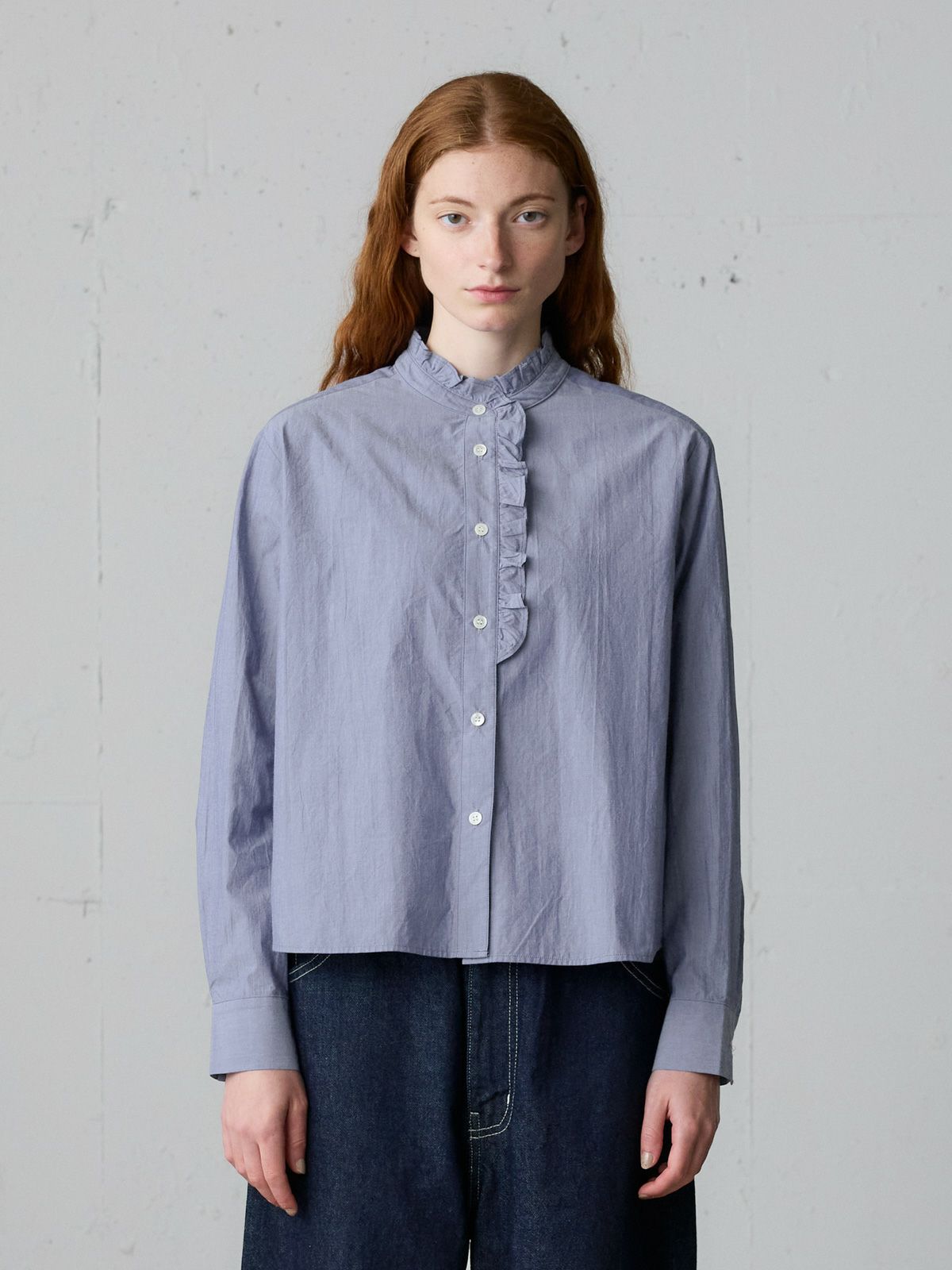 front half frill shirt
