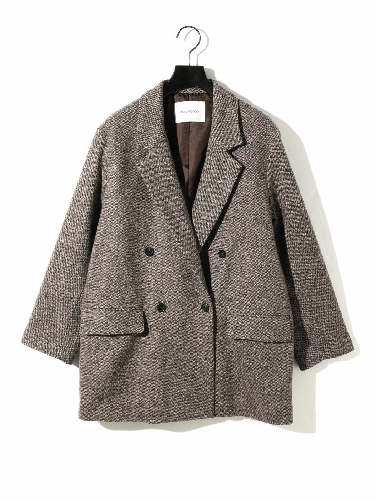 MIDIUMISOLID for Ladies ダブルブレストツイードジャケット