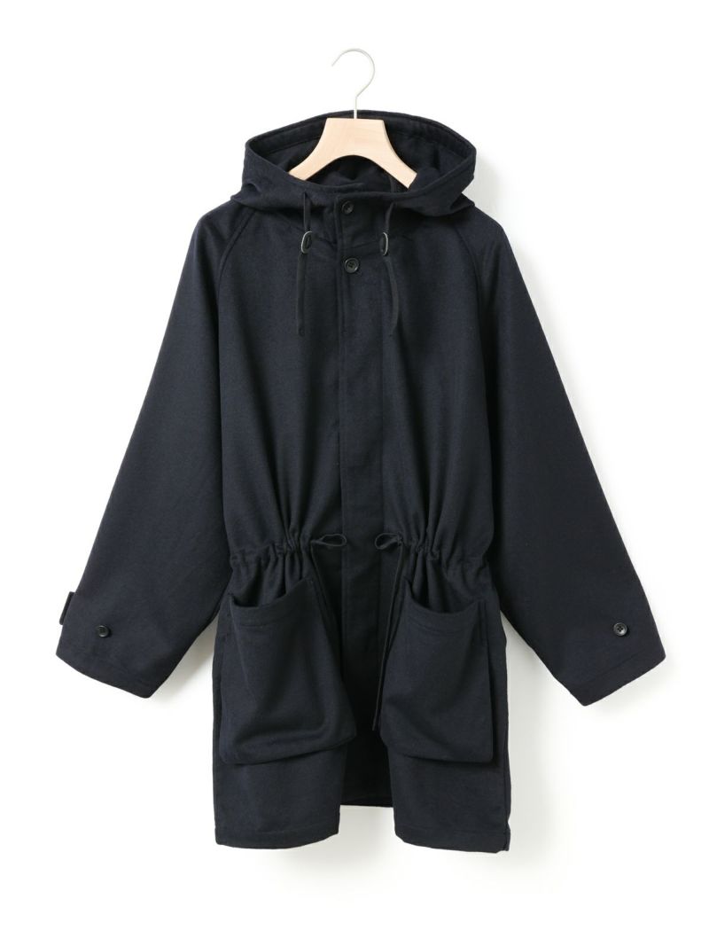 極美品 ミディウミ ウールフーデッドテントコート 黒 ポンチョコート ゆったり MidiUmi ウールフード付きコート｜ MARcourt ONLINE STORE
