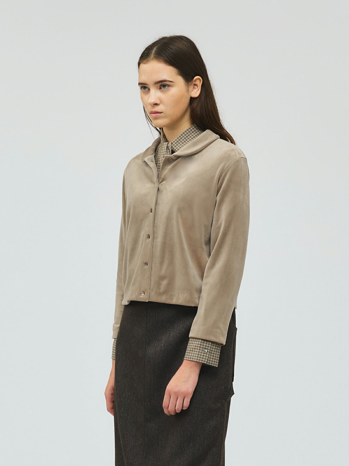 mizuiro ind ベロアラウンドカラーシャツ｜ MARcourt ONLINE STORE