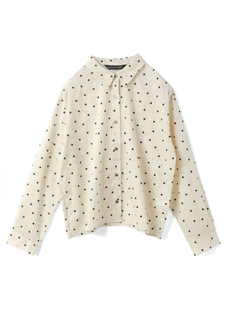 椰子ページ mizuiro ind フロッキードットプリントシャツ｜ MARcourt ONLINE STORE