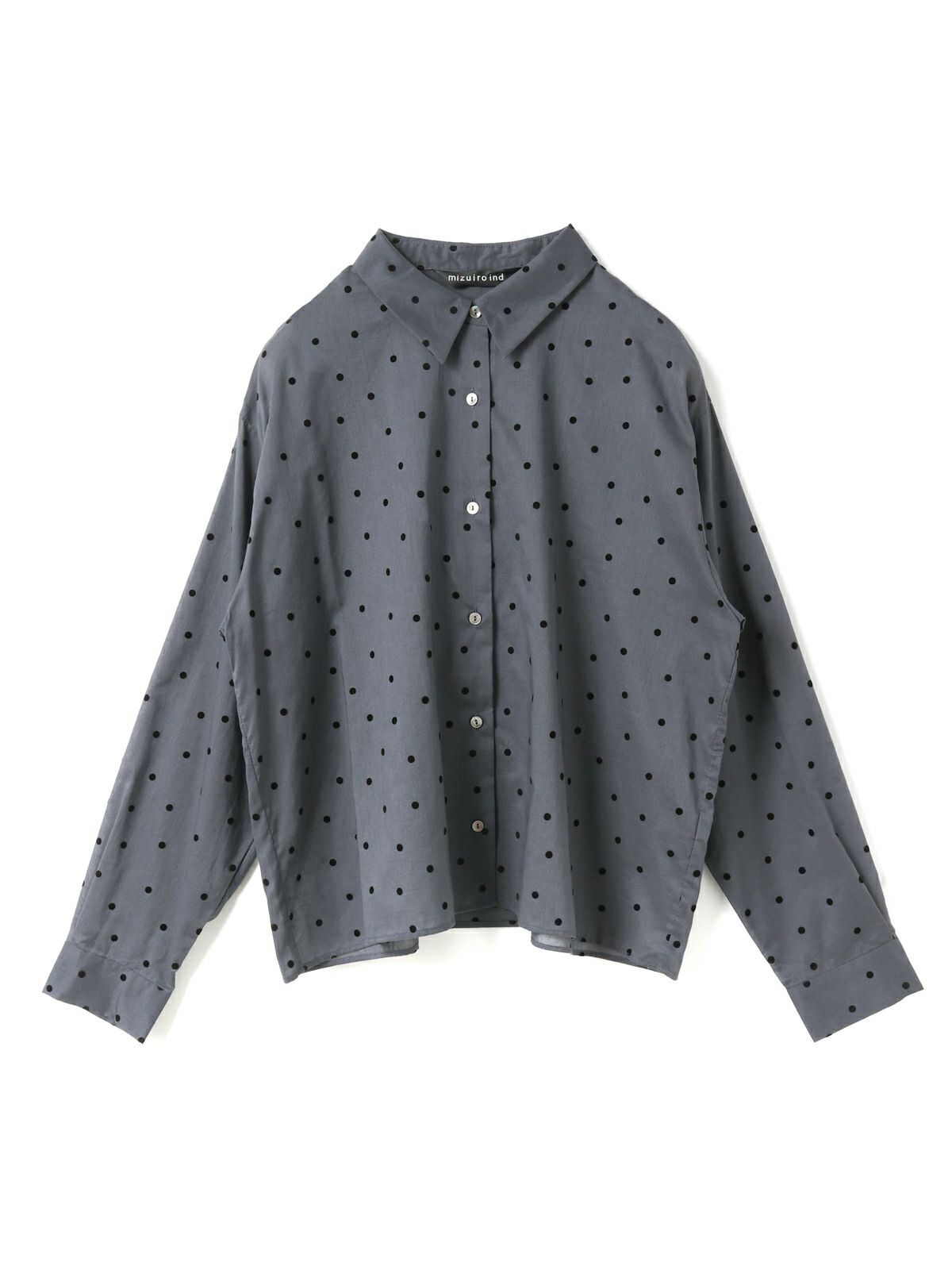 mizuiro ind フロッキードットプリントシャツ｜ MARcourt ONLINE STORE