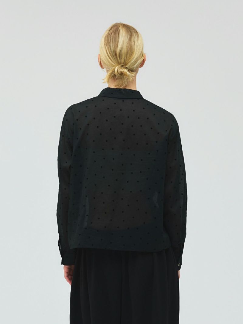 mizuiro ind フロッキードットプリントシャツ｜ MARcourt ONLINE STORE