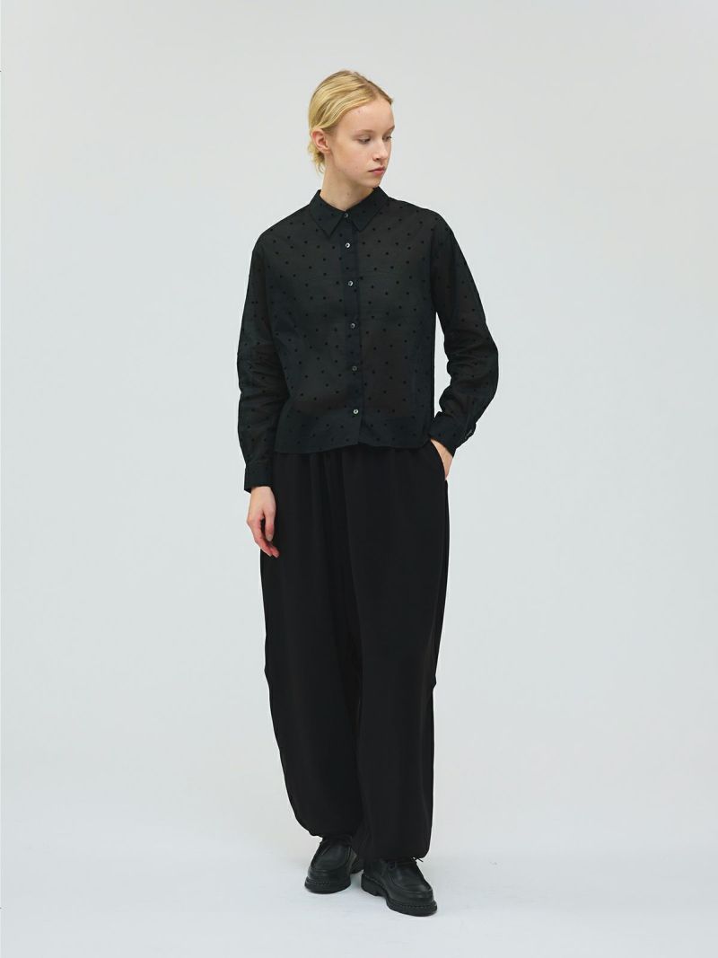 mizuiro ind フロッキードットプリントシャツ｜ MARcourt ONLINE STORE