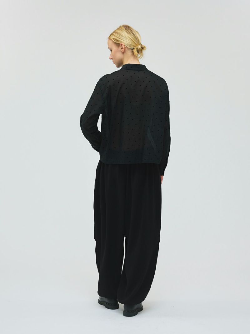 mizuiro ind フロッキードットプリントシャツ｜ MARcourt ONLINE STORE