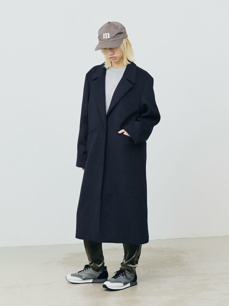 MaxMara モヘア チェスターコート Lサイズ ネイビー レディース MaxMara モヘア チェスターコート Lサイズ ネイビー レディース