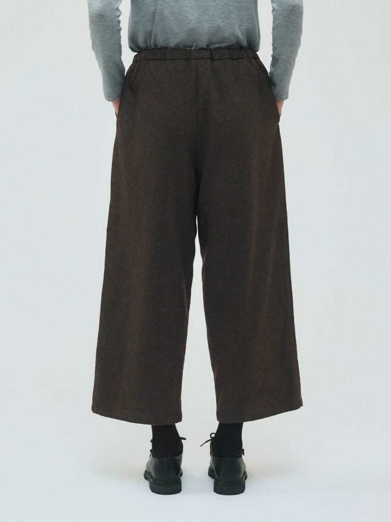 mizuiro ind ミズイロインド　ウールキュロットパンツ　ブラウン2日本製 mizuiro ind ミズイロインド ウールキュロットパンツ ブラウン2日本製