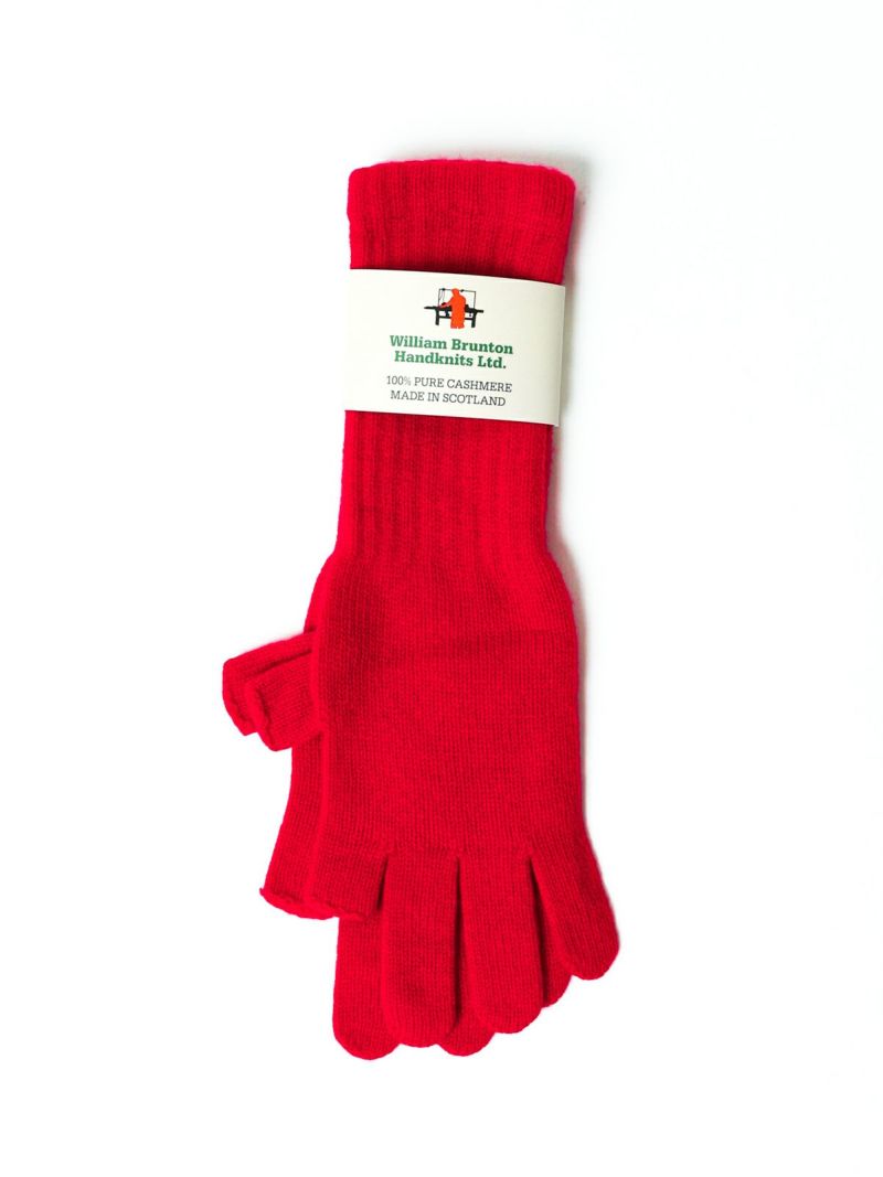 レア商品⭐︎ [Paloma Wool]新品.未使用ロングニット手袋　赤　通勤用 WILLIAM BRUNTON カシミヤロンググローブ-フィンガーレス｜ MARcourt