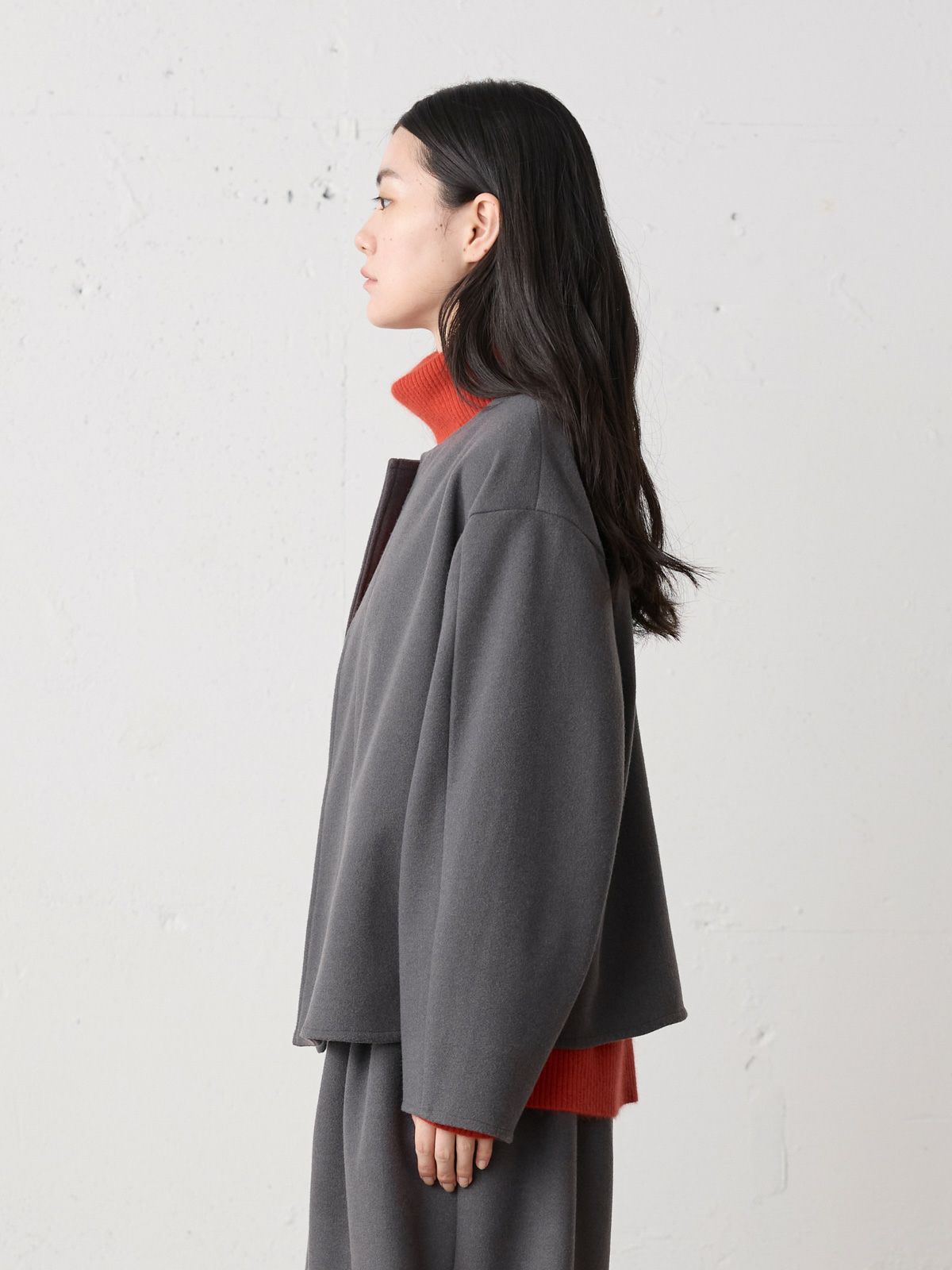 MidiUmi フランネルタッチノーカラージャケット｜ MARcourt ONLINE