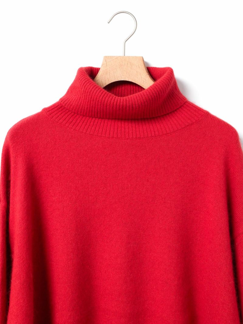 【最終値下】Naptime ニットラガーシャツ(赤SIZE:M) ラコステ LACOSTE 配色シームエッセンシャルハイネックニットセーター