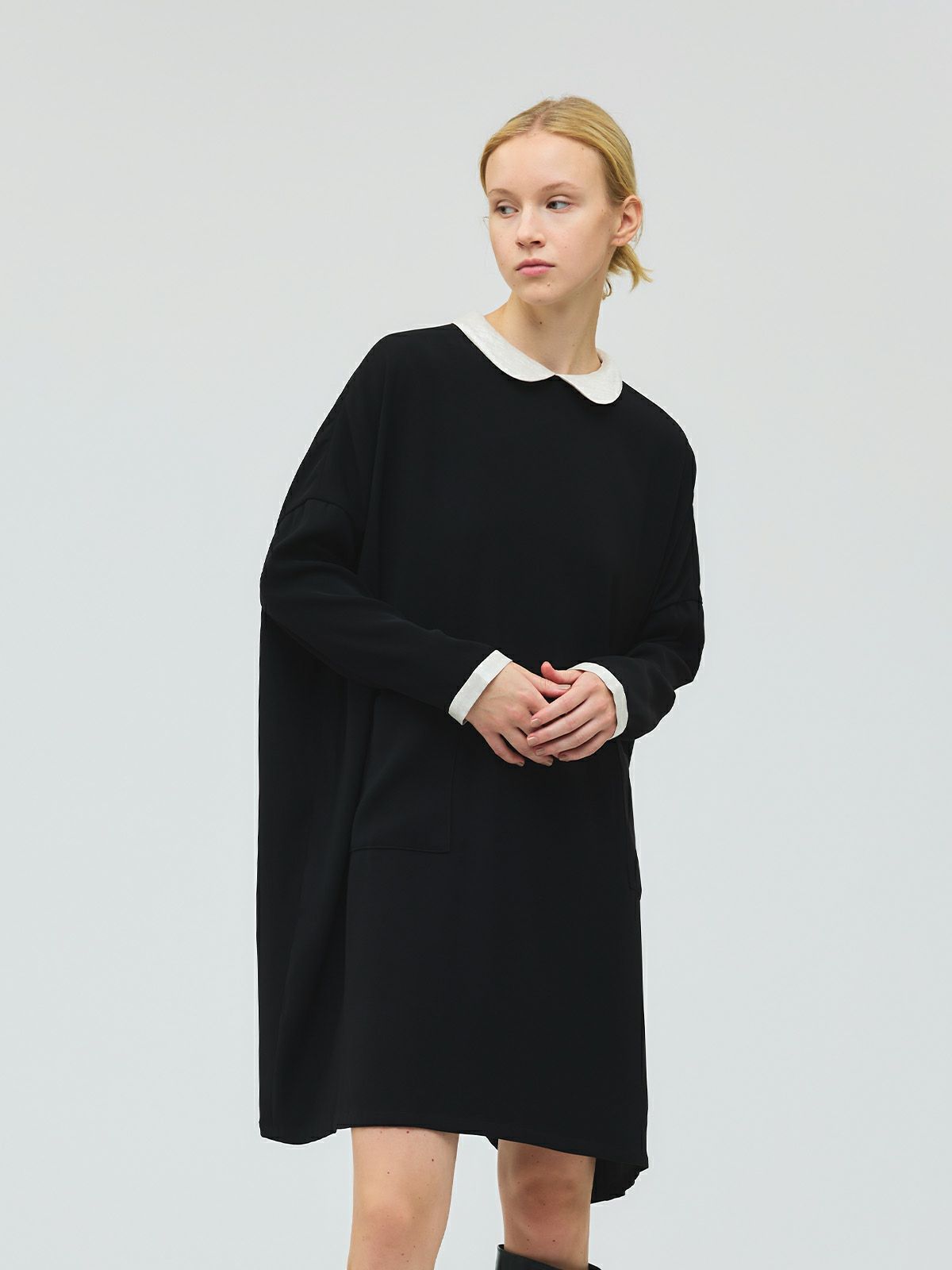 mizuiro ind 衿付きサテンコクーンワンピース｜ MARcourt ONLINE STORE