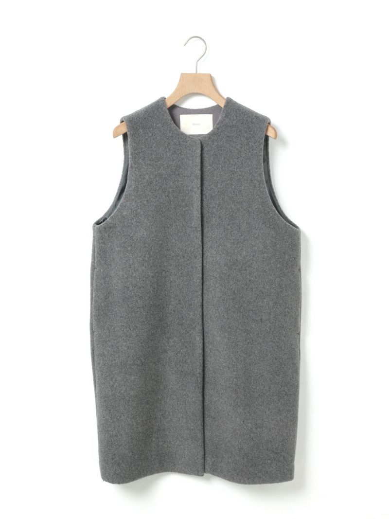 Midi Umi ミディウミ long vest ロングベスト グレー MidiUmi ブークレロングベスト｜ MARcourt ONLINE STORE - マーコート