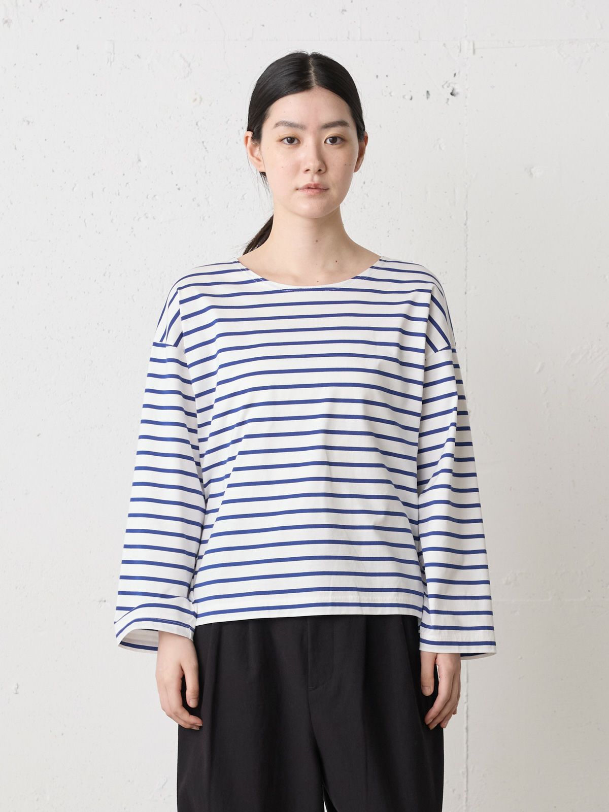 MidiUmi ボーダーワイドプルオーバー
