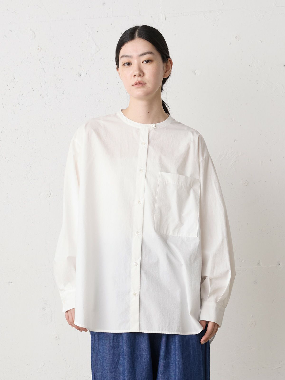 stand collar big shirt
