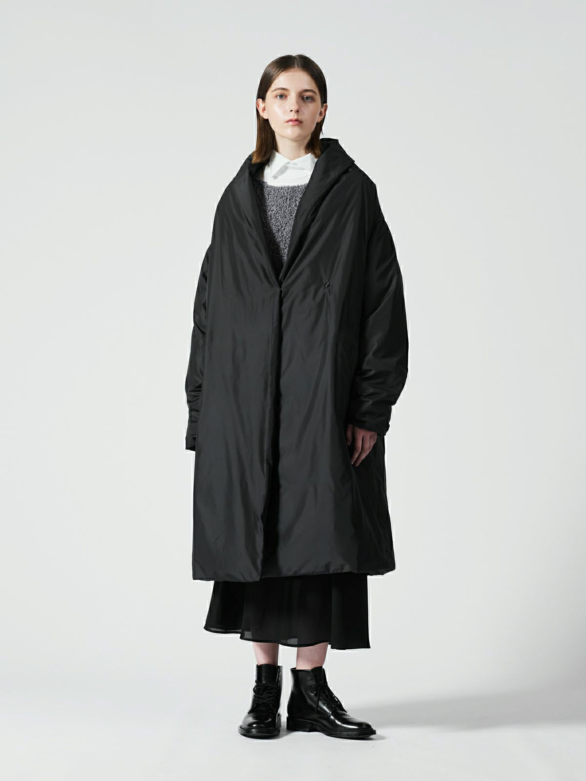 mizuiroind（ミズイロインド）　ドレープダウンライトコート mizuiro ind ドレープライトダウンコート｜ MARcourt ONLINE STORE