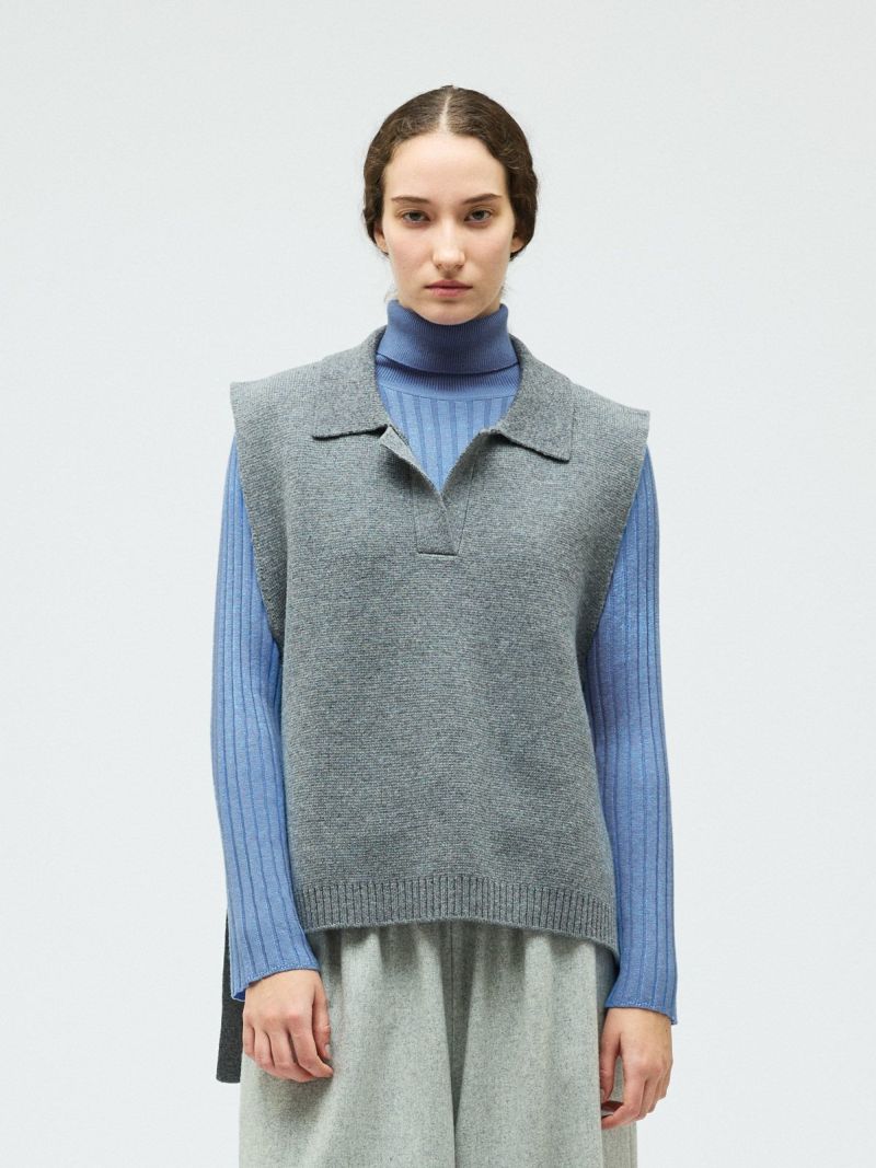 mizuiro ind スキッパーニットベスト｜ MARcourt ONLINE STORE