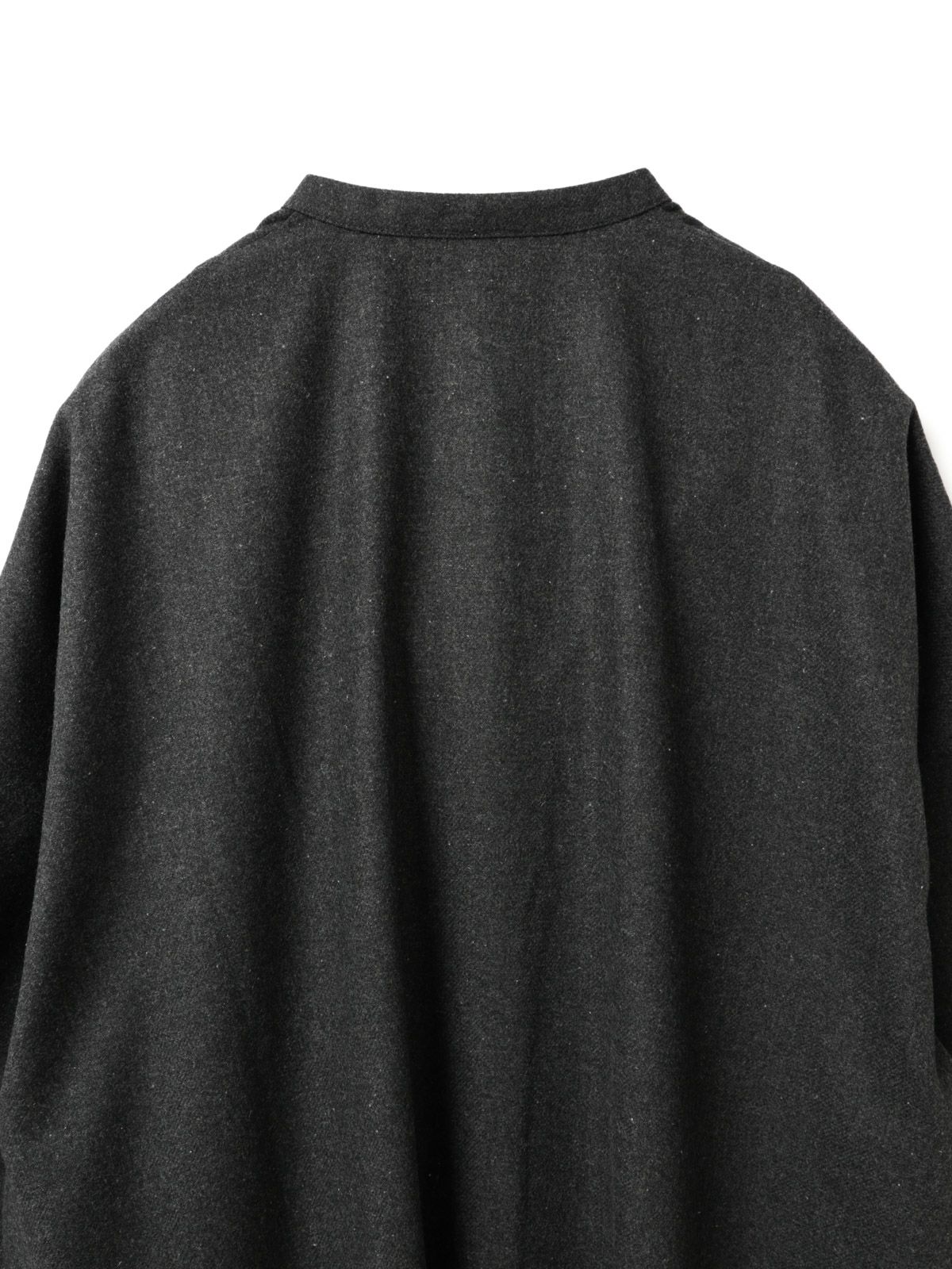 mizuiro ind ウールブレンドスタンドカラーシャツワンピース