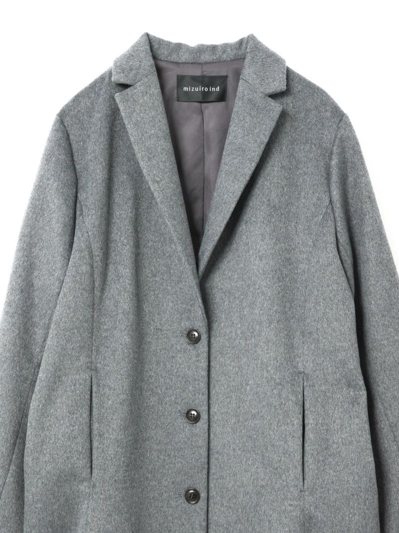 mizuiroind ロングチェスターコート　オーバーサイズ　グレー　フリー mizuiro ind チェスターコート｜ MARcourt ONLINE STORE - マーコート